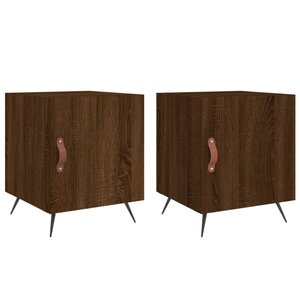 vidaXL Tables de chevet 2Pièces chêne marron 40x40x50cm bois d'ingénierie
