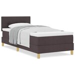 vidaXL Lit boxspring avec matelas Marron foncé 80 x 200 cm tissu