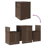 vidaXL Ensemble de bistro 3 Pièces avec coussins marron résine tressée