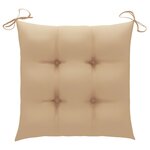 vidaXL Chaises de jardin lot de 8 avec coussins beige Bois teck solide