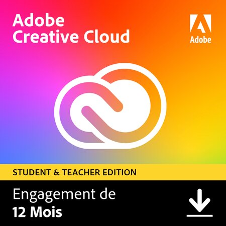 Adobe creative cloud all apps - etudiants et enseignants - licence 1 an - 1 utilisateur - a télécharger