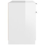 vidaXL Bureau Blanc brillant 100x50x75 cm Bois d'ingénierie