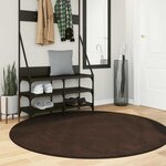 vidaXL Tapis de surface Rond HUARTE Marron Ø 160 CM Polyester