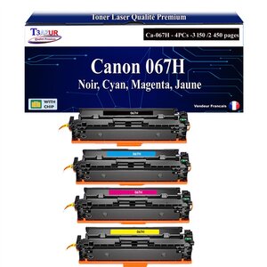 T3AZUR - 4x Toners compatibles avec Canon i-SENSYS LBP-631Cw  LBP-633Cdw  MF-651Cw  MF-655Cdw  MF-657Cdw remplace Canon 067H