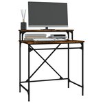 vidaXL Bureau chêne fumé 80x50x90 cm bois d'ingénierie et fer
