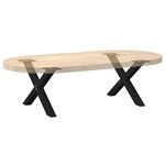 vidaXL Pieds de table basse en forme de X  2 pièces  noir  60 x (30-31) cm  acier
