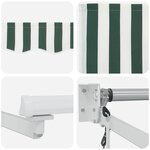 vidaXL Auvent rétractable électrique Vert et blanc 4 × 3 m