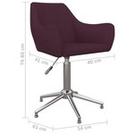 vidaXL Chaise pivotante de salle à manger Violet Tissu