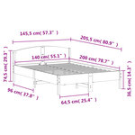 vidaXL Cadre de lit sans matelas 140x200 cm bois massif de pin