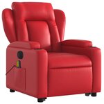 vidaXL Fauteuil inclinable de massage électrique rouge similicuir