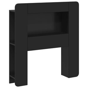vidaXL Cabinet de Tête de Lit avec stockage Noir Bois d’ingénierie