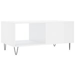 vidaXL Table basse Blanc brillant 90x50x40 cm Bois d'ingénierie