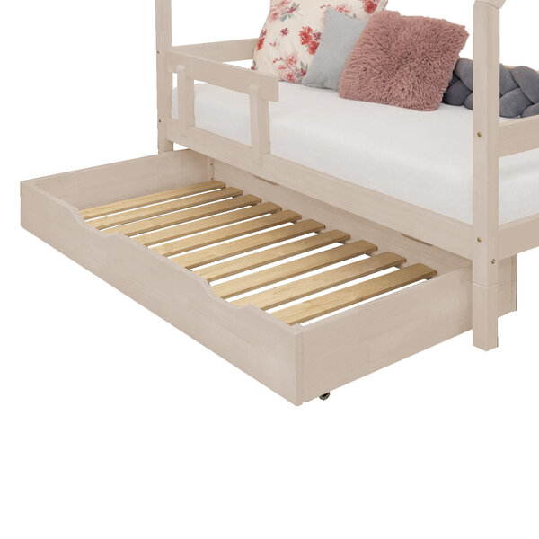 Tiroir de lit 120 x 200 avec sommier BUDDY - beige