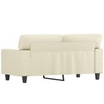 vidaXL Canapé à 2 places Crème 120 cm Similicuir