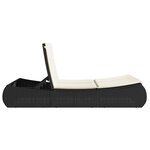 vidaXL Chaise longue double avec coussins noir résine tressée