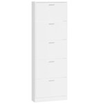 vidaXL Armoire à chaussure Blanc brillant 59x17x169 cm Bois ingénierie