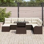 vidaXL Ensemble de canapé de jardin 9 Pièces Marron Poly rotin