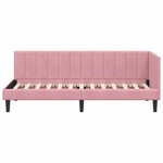 vidaXL Cadre de lit d'angle avec tête de lit Rose 80 cm x 200 cm tissu
