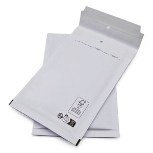 Lot de 50 pochettes ( enveloppes ) à bulles b/2 : 110 x 215 mm en kraft blanc