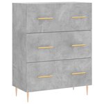 vidaXL Buffet haut Gris béton 69 5x34x180 cm Bois d'ingénierie