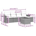 vidaXL Salon de jardin 6 Pièces avec coussins noir résine tressée