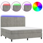 vidaXL Sommier à lattes de lit matelas et LED Gris clair 180x200 cm