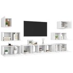 vidaXL Ensemble de meubles TV 8 Pièces Blanc Bois d'ingénierie