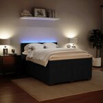 vidaXL Sommier à lattes de lit avec matelas Noir 140x200 cm Velours