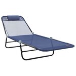 vidaXL Chaise longue pliante Bleu marine 182 x 55 x 85 5 cm Textilène