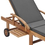 vidaXL Chaises longues et coussins 2Pièces Bois de teck solide Gris foncé