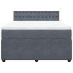 vidaXL Sommier à lattes de lit et matelas Gris foncé 140x190cm Velours