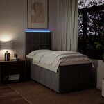vidaXL Sommier à lattes de lit avec matelas Taupe 100x200 cm Tissu