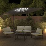 vidaXL Parasol cantilever à LED Anthracite 400x300 cm