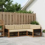 vidaXL Ensemble de canapés d'extérieur 4 Pièces Naturel et Beige