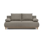 Banquette convertible 3 places MIKA - Tissu beige - Coffre de rangement - 192 x 84 x 93 cm
