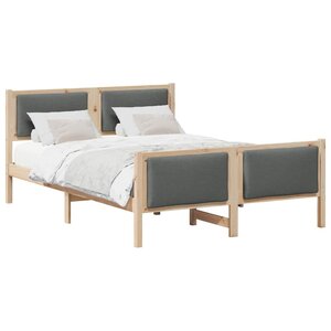 vidaXL Cadre de lit avec tête de lit Gris foncé 160 x 200 cm tissu