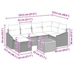 vidaXL Canapé de jardin en 8 pièces avec coussins gris poly rattan acacia