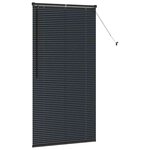 vidaXL Store de Fenêtre avec des rideaux Noir Aluminium
