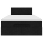 vidaXL Lit ottoman avec matelas noir 120x200 cm tissu