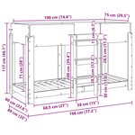 vidaXL Lit Superposé pour Enfants Chêne artisanal 75 x 190 cm