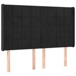 vidaXL Tête de lit avec oreilles Noir 147x16x118/128 cm Velours