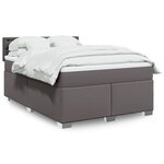 vidaXL Sommier à lattes de lit avec matelas Gris 160x200 cm Similicuir