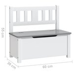 vidaXL Banc de rangement pour enfants Blanc et gris 60x30x55 cm MDF