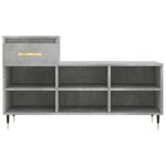 vidaXL Armoire à chaussures Gris béton 102x36x60 cm Bois d'ingénierie
