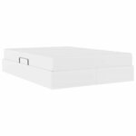 vidaXL Lit avec rangement et matelas avec matelas Blanc 140 x 190 cm