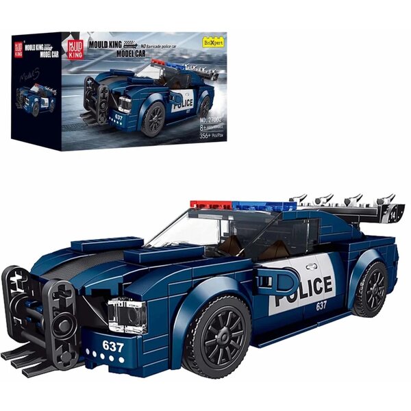 Mould King 27002 - Ensemble de construction de mini-voitures de sport de la police Barricade
