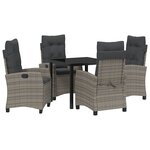 vidaXL Ensemble de salle à manger pour jardin 5 Pièces Gris polyrotin