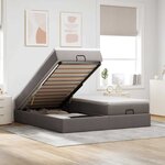 VidaXL Cadre de lit ottoman avec matelas taupe 160x200 cm tissu
