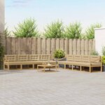 vidaXL Ensemble de canapés d'extérieur 9 Pièces Blanc et Beige