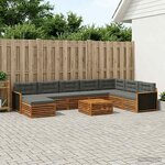 vidaXL Ensemble de canapés d'extérieur 9 Pièces Naturel et Anthracite